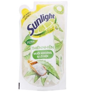 Nước rửa chén Sunlight Extra thiên nhiên muối khoáng và lô hội túi 750g