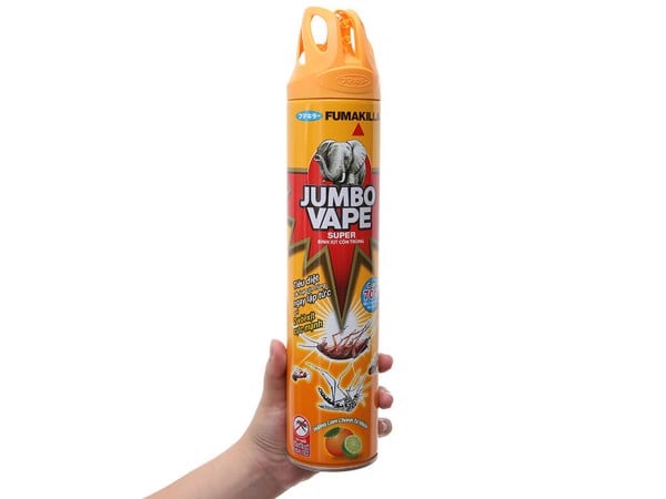 Bình xịt côn trùng Jumbo Vape SUPER hương cam & chanh 600ml