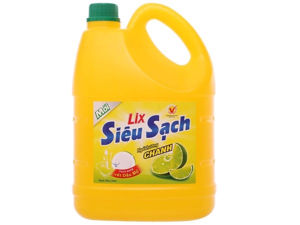 Nước rửa chén Lix siêu sạch hương chanh can 4kg