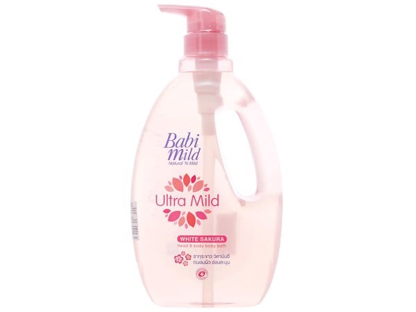 Sữa tắm gội trẻ em Babi Mild White Sakura 850ml
