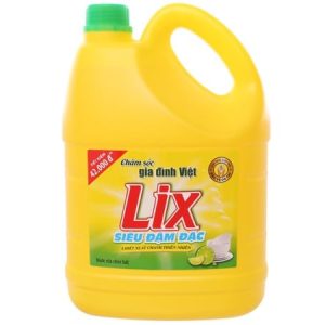 Nước rửa chén Lix Vitamin E hương chanh can 4kg
