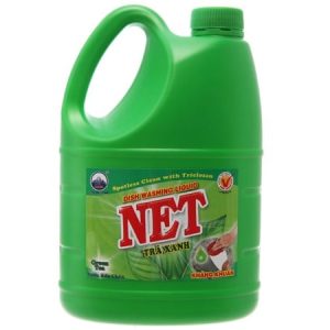 Nước rửa chén NET kháng khuẩn hương trà xanh can 1.5kg