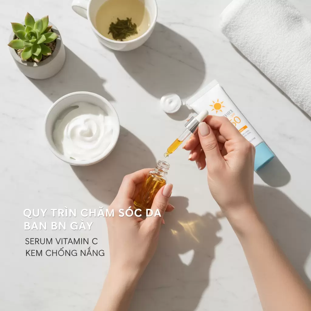 Luôn kết hợp serum Vitamin C với kem chống nắng phổ rộng vào buổi sáng để tối ưu hóa hiệu quả bảo vệ da khỏi các tác nhân môi trường
